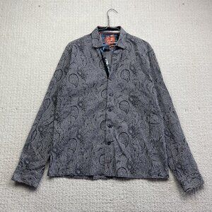 Mens Au Noir Gingham Abstract Doodle Paisley Button-up dress shirt Men Size 3